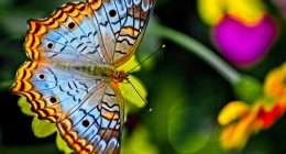 orange and black butterfly perched on yellow flower